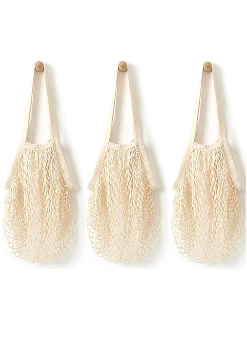 أوزيغالور 3 عبوات من أكياس التسوق الشبكية القابلة لإعادة الاستخدام لتخزين الفاكهة والخضروات - Image 1