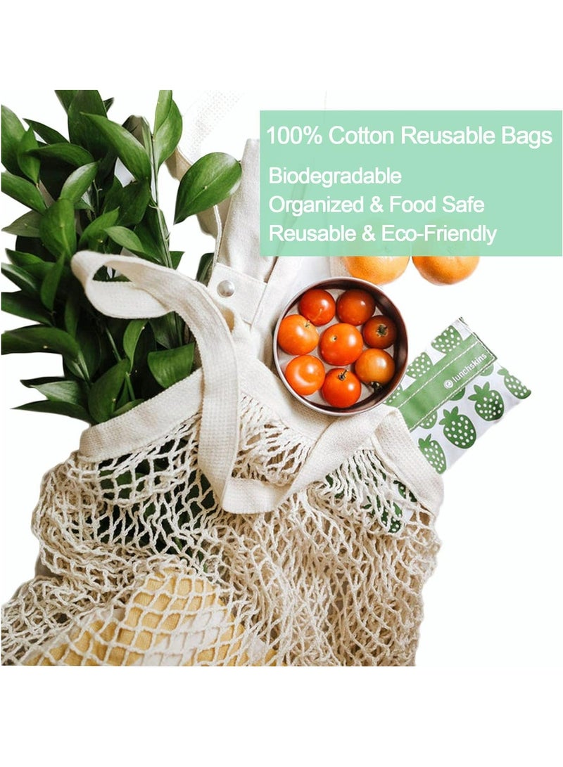 أوزيغالور 3 عبوات من أكياس التسوق الشبكية القابلة لإعادة الاستخدام لتخزين الفاكهة والخضروات - Image 3