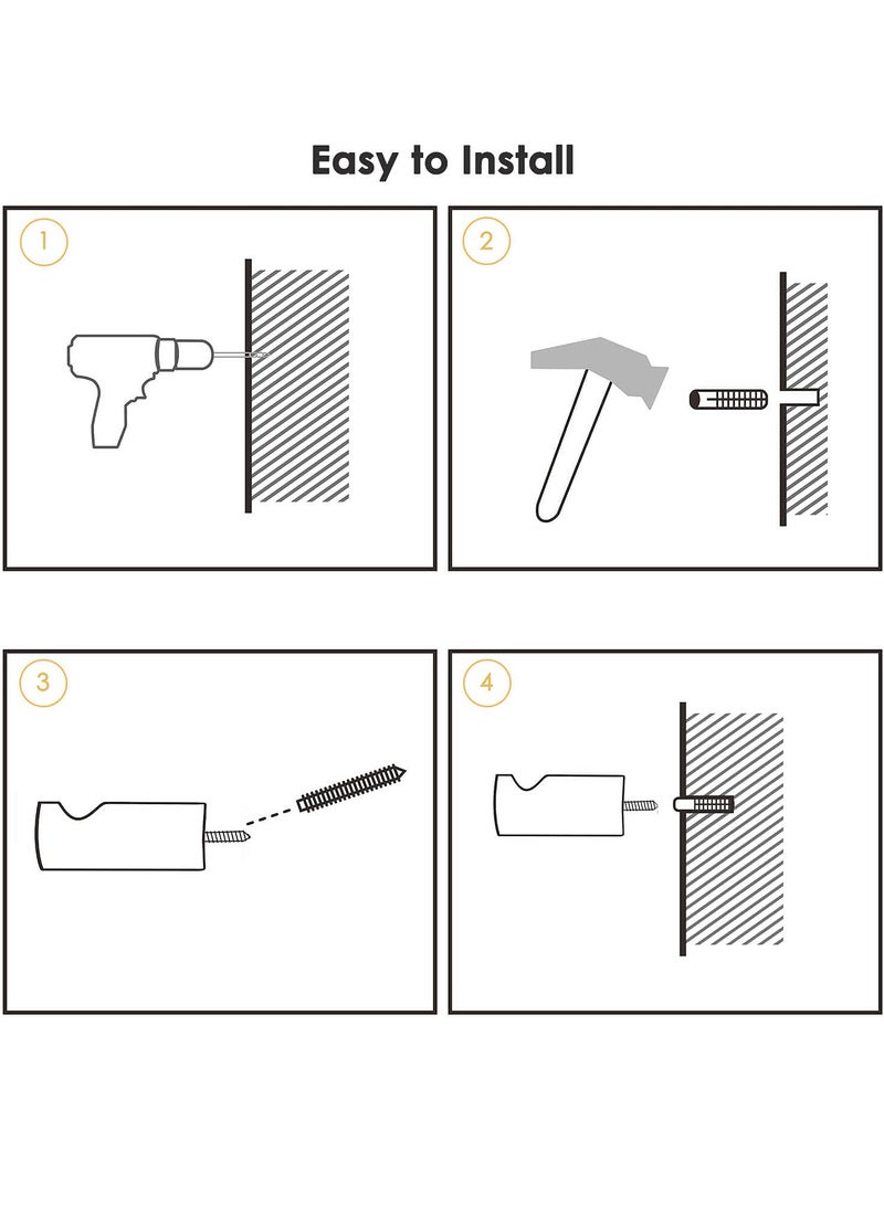 SOLARAE 6-Pack Decorative Wooden Wall Hooks for Coats, Hats, and Bags - Beech Coat and Towel Hangers with Screws, 2.3" Wall-Mounted Hook Set for Home Organization. - Image 4