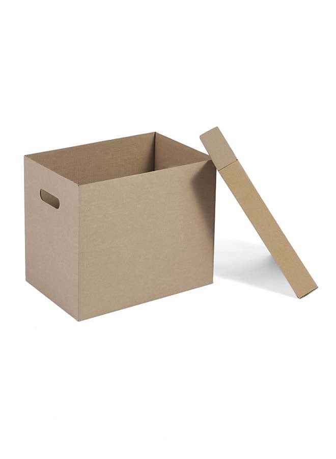 Noon East 10 Pack Cardboard Storage Box with built-in handle and Lid - Heavy duty Storage for Office, Home, and Moving Needs, 100% recyclable,3 Ply - 36 x 25 x 32 cm - Image 2