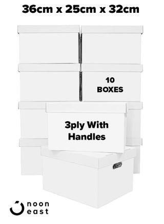 10 Pack Cardboard Storage Box with built-in handle and Lid - Heavy duty Storage for Office, Home, and Moving Needs, 100% recyclable,3 Ply - 36 x 25 x 32 cm - pzsku/ZD009343347A1E84BD3D6Z/45/_/1725889511/9bd73e60-191f-4b07-94fe-d2d775d0c021