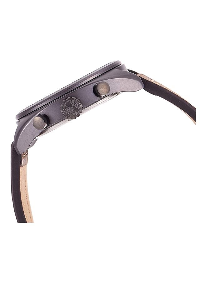 Timberland Men Seabrook Round Shape Leather Band Chronograph Wrist Watch 45 mm - Brown - TBL15640JLU-03 - Image 3