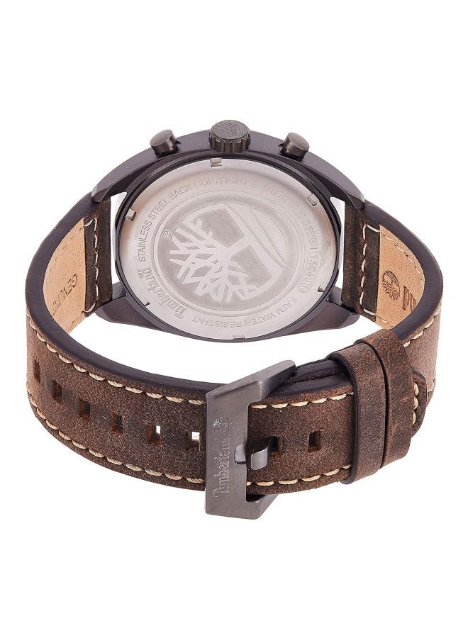 Timberland Men Seabrook Round Shape Leather Band Chronograph Wrist Watch 45 mm - Brown - TBL15640JLU-03 - Image 2