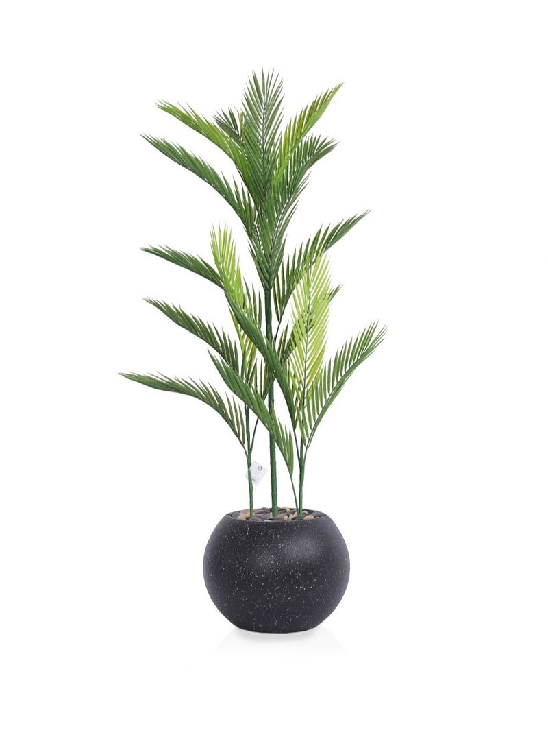 Alrassi 110 cm Artificial Areca Palm Tree – Realistic Natural Look with an Elegant Black Pot - Image 1