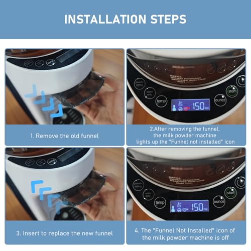 Mixzeny Baby Formula Dispenser Replacement Funnel Compatible with Baby Brezza Formula Pro Advanced and Pro Advanced WiFi Models ONLY, Replacement Funnel & Cover, NOT Fit Formula Pro MINI Mixer Machine, 2-Set - Image 4