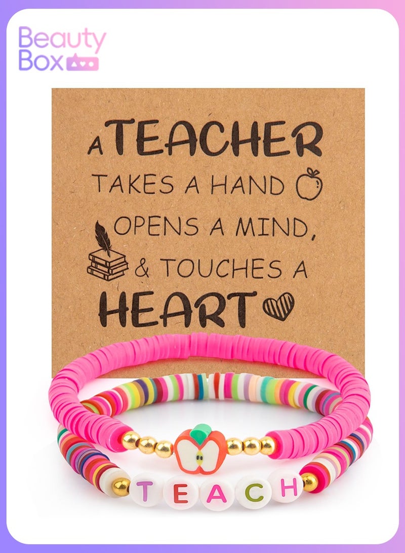 Teacher Appreciation Gifts Teacher Bracelet Inspirational Gifts for Teacher Graduation Gifts  - Image 1