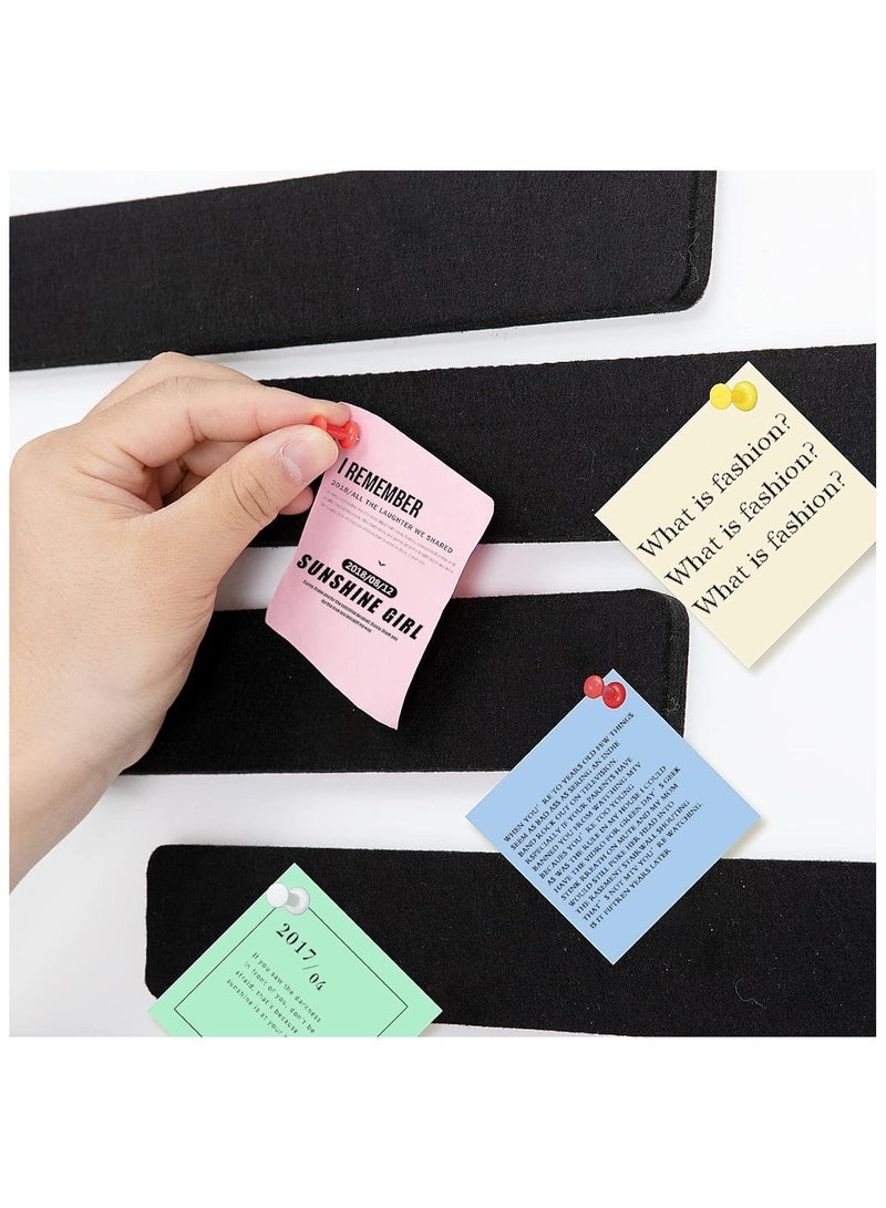 Generic Felt Pin Board Bar Strips Bulletin Board for Bedrooms Offices Home Wall Decoration, Notice Board Self Adhesive Cork Board with 25 Push Pins for Paste Notes, Photos, Schedules  - Image 3