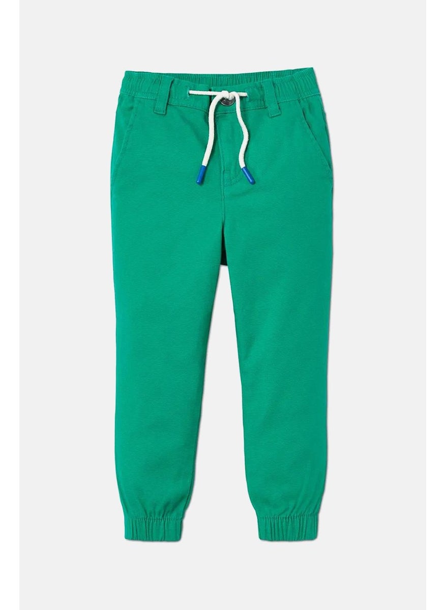 Tchibo Kid Boys Solid Drawstring Pants, Green  - Image 2