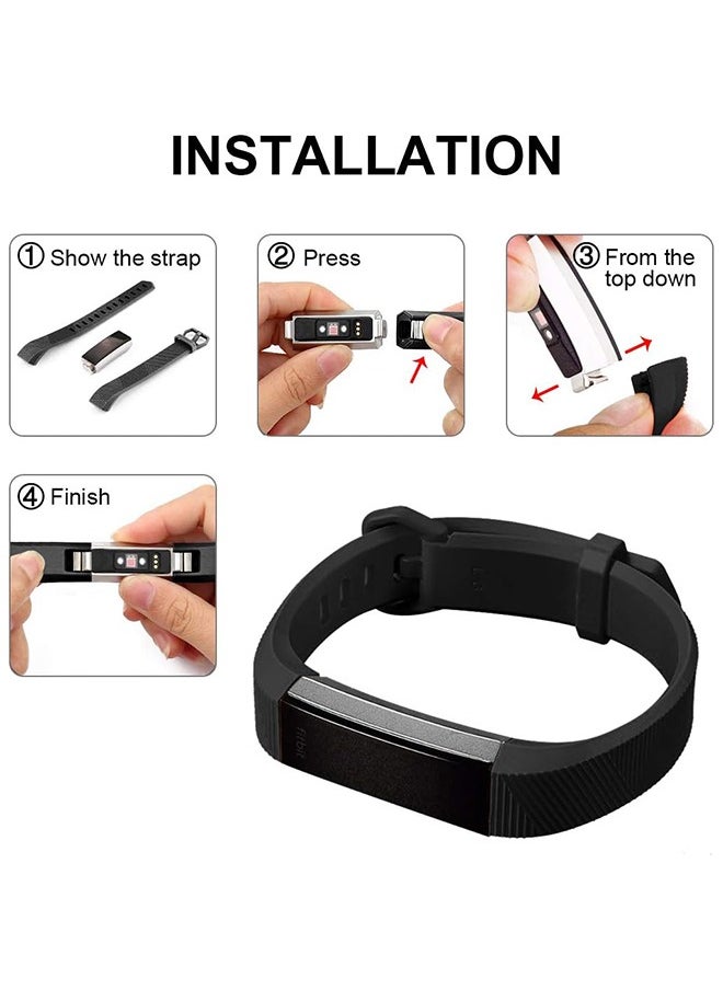 بيوند قطعتان من حزام Fitbit Alta HR/Fitbit Alta، أساور معصم رياضية من السيليكون قابلة للتنفس، ملحقات سوار تعقب اللياقة البدنية البديلة (أسود + أرجواني)  - Image 5
