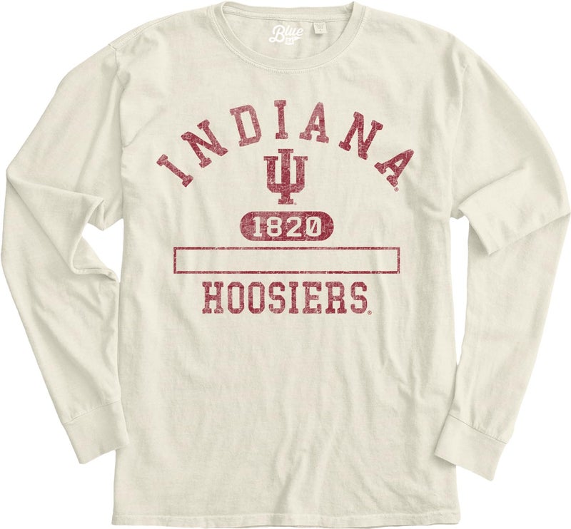 Blue 84 Indiana Hoosiers NCAA Officially Licensed Long Sleeve T-Shirt Ivory Dyed Ringspun, X-Large - Image 3