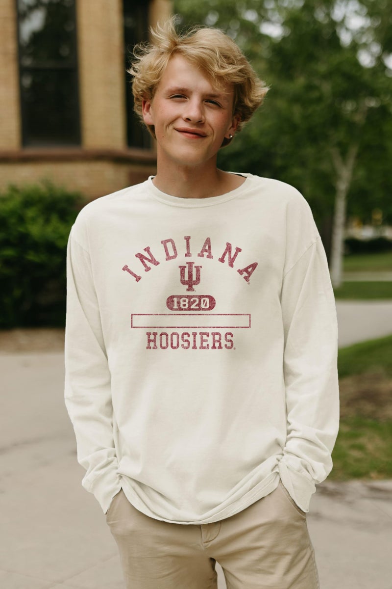 Blue 84 Indiana Hoosiers NCAA Officially Licensed Long Sleeve T-Shirt Ivory Dyed Ringspun, X-Large - Image 2