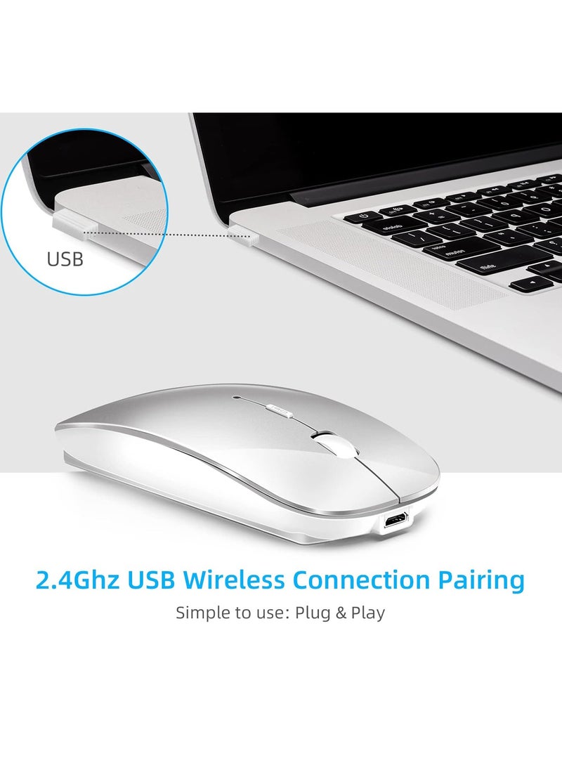 Generic - Wireless Silent Mouse Rechargeable - 3 Adjustable DPI  - Portable Small Size - Wireless Range 10M - Image 1