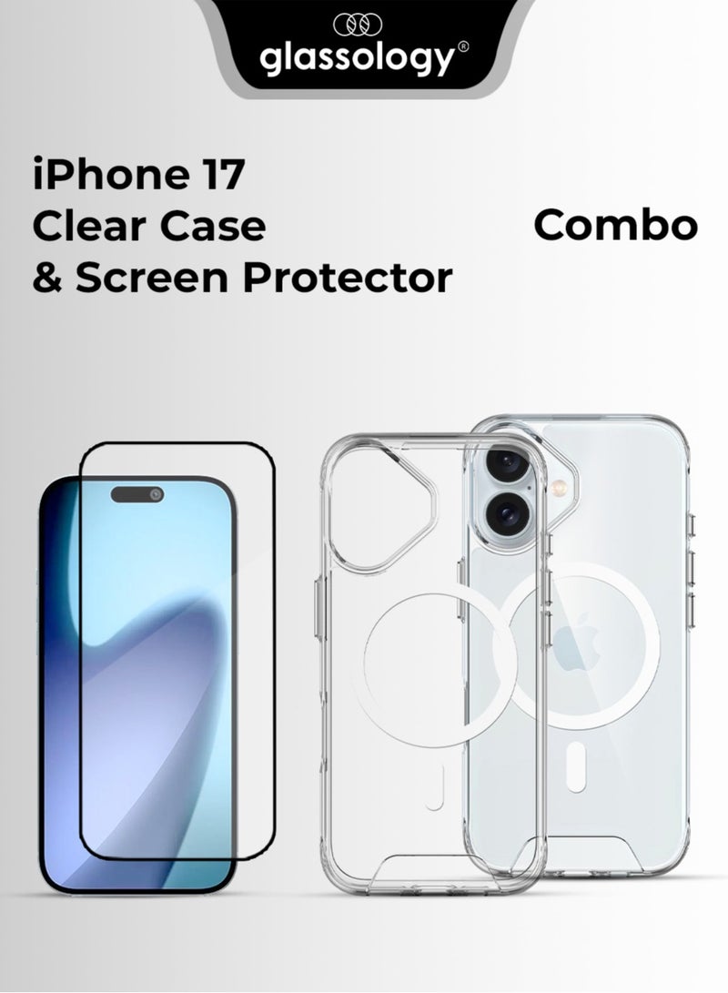 جلاسولوجي iPhone 17 White Essentials Bundle MagSafe Case + Ultra Clear Screen Protector - Image 1