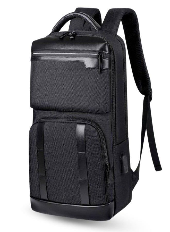 TOURTIER Laptop Backpack -15.6 Inch Laptop Bag with USB Charging Port, Anti-Theft Pocket, Breathable Back Support & Luggage Strap |Business Travel Backpack for Office, College & Travel - Black - Image 1
