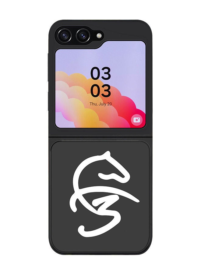 Stylizedd حافظة حواف سوداء متينة لهاتف سامسونج جالاكسي Z Flip5، حافظة مرنة رقيقة من المطاط TPU - نمط فاز3 رمادي - Image 1