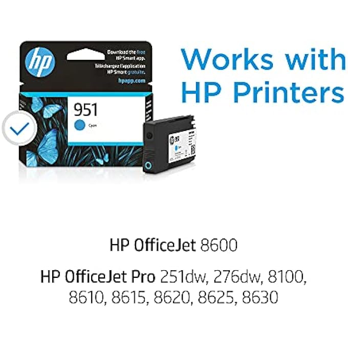 HEWLETT PACKARD 951 CYAN INK CARTRIDGE FOR PRINTERS | WORKS WITH PRINTER SERIES: OFFICEJET 8600, PRO 251DW, 276DW, 8100, 8610, 8620, 8630 | ELIGIBLE FOR INSTANT INK | CN050AN - Image 3