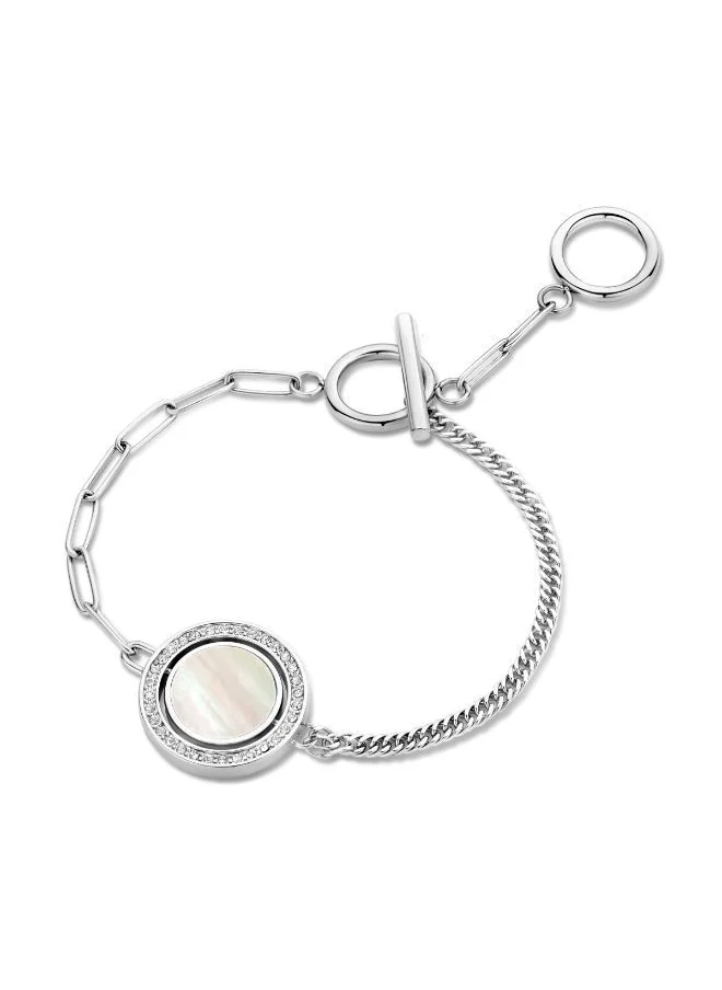 شيروتي 1881 Retourner Silver Mop Crystal Bracelet For Women