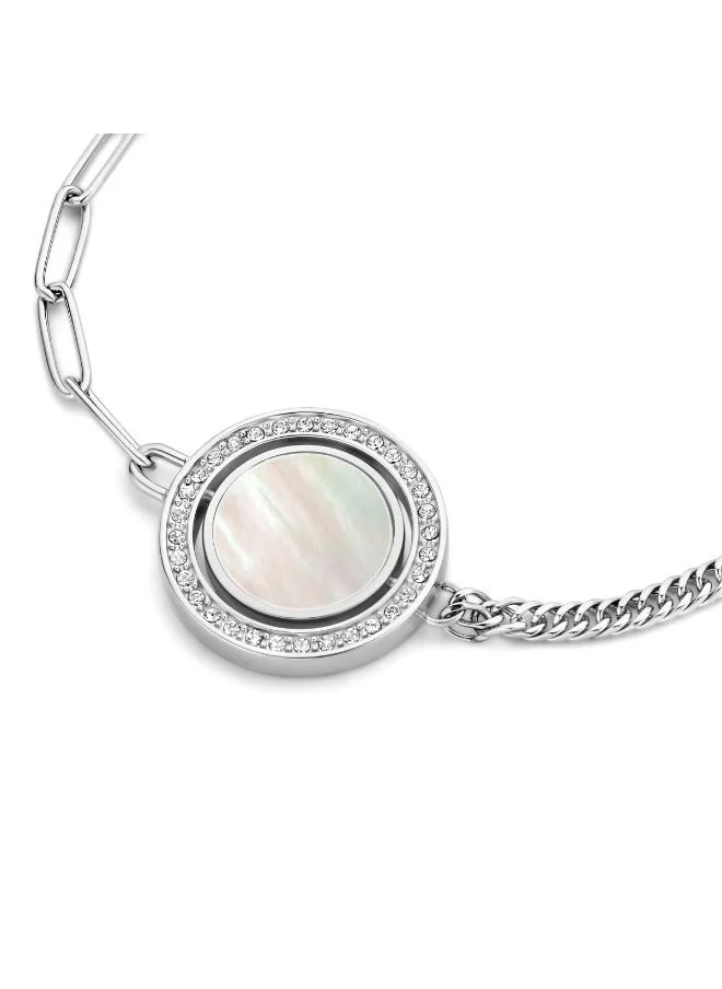 شيروتي 1881 Retourner Silver Mop Crystal Bracelet For Women