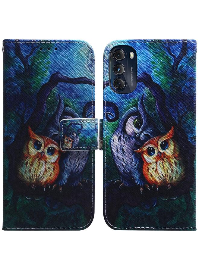 اس-توب جراب هاتف موتورولا موتو جي 2022 مصنوع من الجلد برسومات ملونة - Image 1