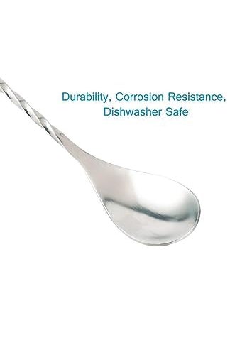 FINALITY finality Stainless Steel Twisted Design Teardrop Bar Spoon Cocktail Mixing Spoon Long Handle Stirring Spoon Size30cm Pack of 2  - Image 3