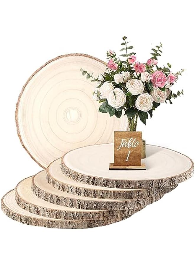 Arabest Wood Slices 8 Pack 9-10.5Inch Large Wood Rounds Unfinished Wood Slices for Centerpieces,Ornaments,Wood Chargers,Wooden Slices forTables Decor,Crafts,DIY - Image 1