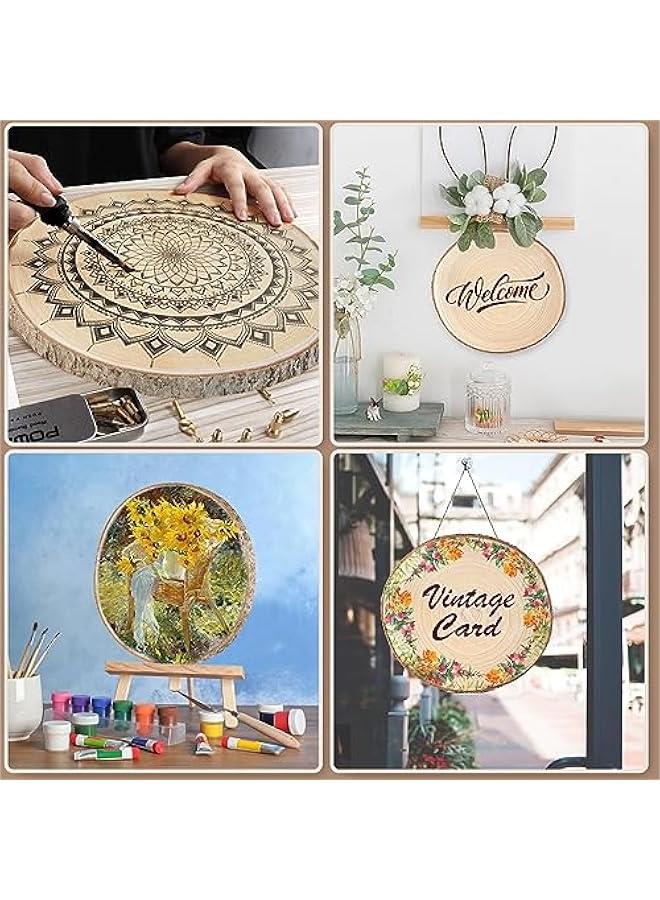 Arabest Wood Slices 8 Pack 9-10.5Inch Large Wood Rounds Unfinished Wood Slices for Centerpieces,Ornaments,Wood Chargers,Wooden Slices forTables Decor,Crafts,DIY - Image 4