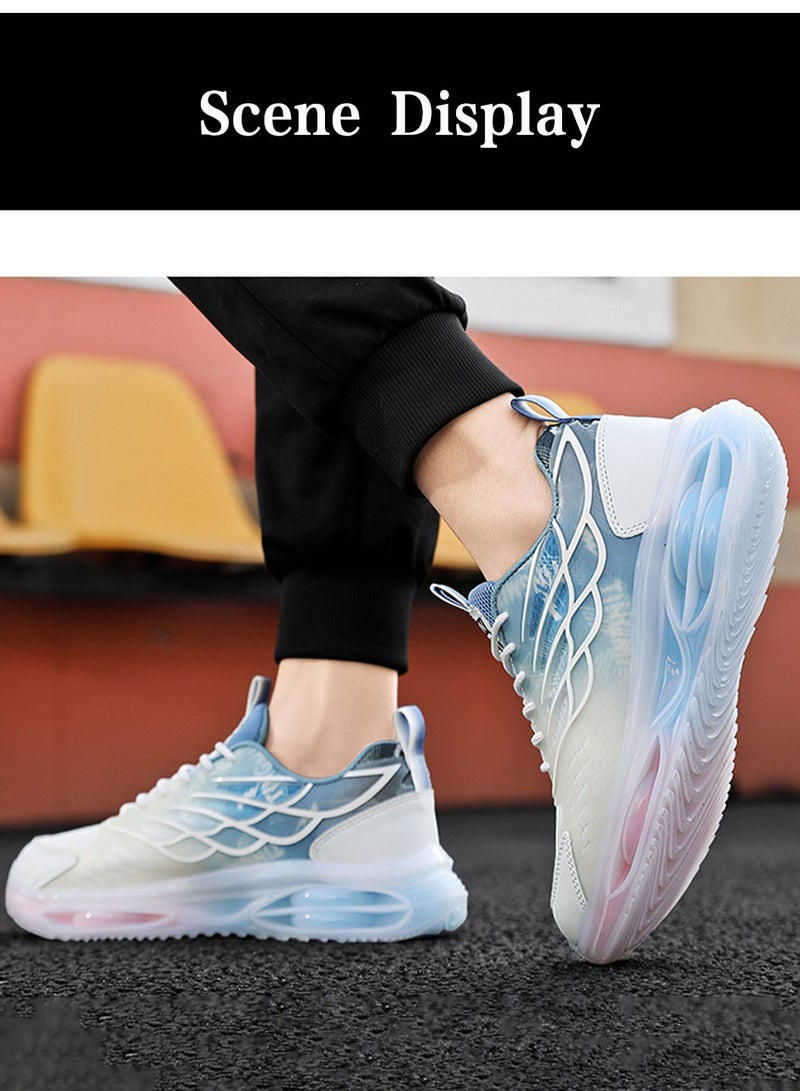 Moovant Men's Sports Shoes, Fashion  Double Air Cushioned Sneakers, Mesh Glow-in-the-dark Sports Casual Running Shoes, Chunky Sneakers for Teen Men  - Image 2