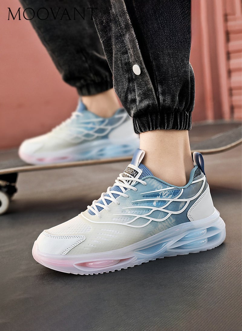 Moovant Men's Sports Shoes, Fashion  Double Air Cushioned Sneakers, Mesh Glow-in-the-dark Sports Casual Running Shoes, Chunky Sneakers for Teen Men  - Image 5