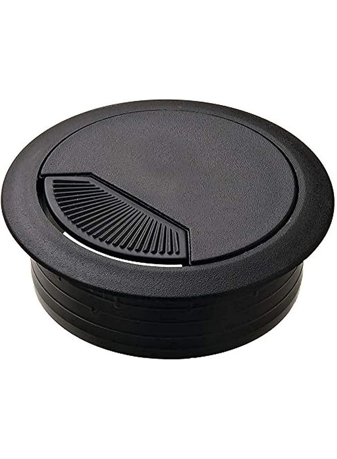Royal Apex Royal Apex Plastic Grommet Computer Cable Tidy Desk Table PC Outlet Wire Cover Pack Of 3(80MM, Black)  - Image 1