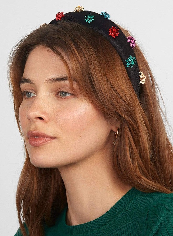 HZEYN Christmas Headband Bow Velvet Padded Headbands Xmas Holiday Party Gift Wrap Hairband for Women - Image 2