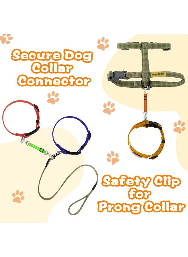 Saintrygo 5 Pcs Safety Dog Collar Clips Prong Collar Backup Clips Adjustable Reflective Nylon Harness Connector Metal Double Ended Backup Clasp for Harness Pet(Bright Color) - Image 4