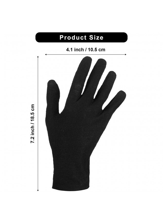 SATINIOR 120 Pieces Cotton Gloves Large Size for Men Women Inspection Gloves for Dry Hand Art Handling Coin Jewelry (Black,L) - Image 3