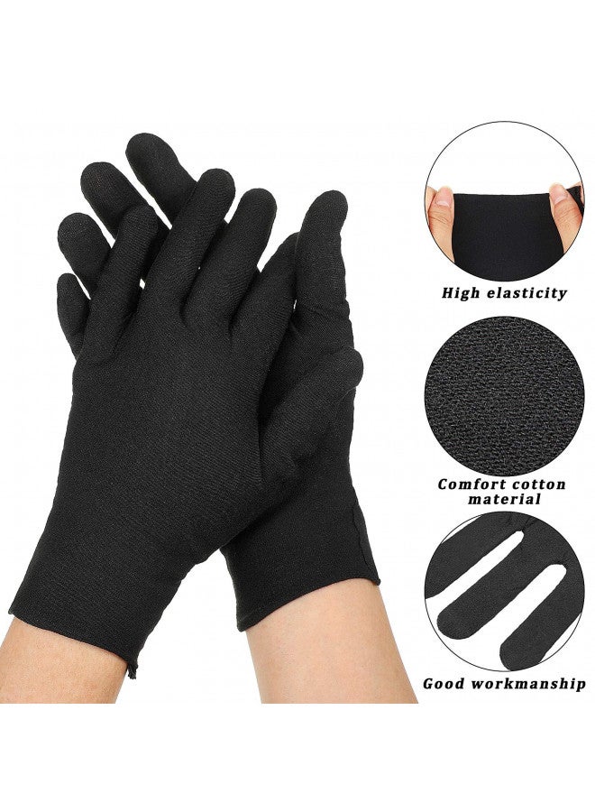 SATINIOR 120 Pieces Cotton Gloves Large Size for Men Women Inspection Gloves for Dry Hand Art Handling Coin Jewelry (Black,L) - Image 4