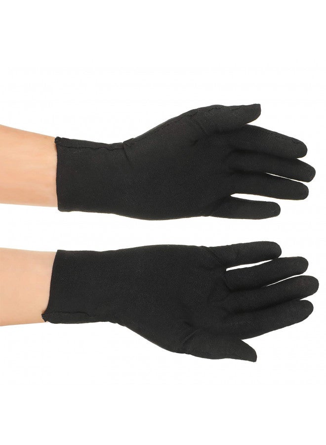 SATINIOR 120 Pieces Cotton Gloves Large Size for Men Women Inspection Gloves for Dry Hand Art Handling Coin Jewelry (Black,L) - Image 1