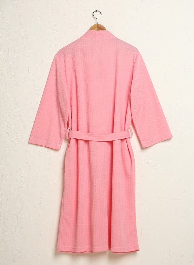 Women's Turkish Linen Waffle Kimono Robe - Super Soft, Quick Dry, Perfect for Spa, Bath & Home Lounging (Pink) Sizes M/XL/XXXL - Image 5