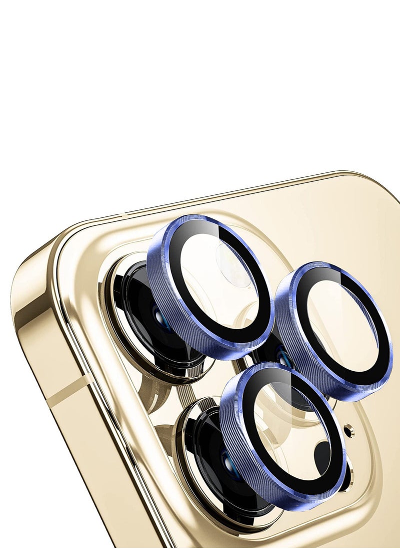 Wtech - Apple iPhone 15 Pro Max 2023 Premium Camera Lens Film Protector Shield (MLHICR) - Clear/Blue - Image 1
