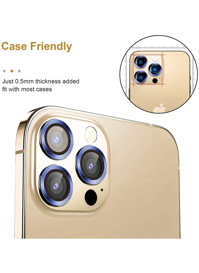 Wtech - Apple iPhone 15 Pro Max 2023 Premium Camera Lens Film Protector Shield (MLHICR) - Clear/Blue - Image 1