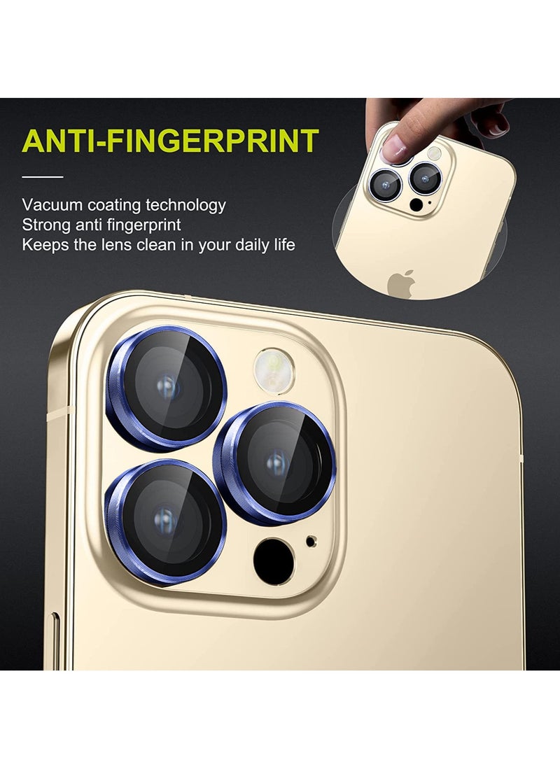 Wtech - Apple iPhone 15 Pro Max 2023 Premium Camera Lens Film Protector Shield (MLHICR) - Clear/Blue - Image 1