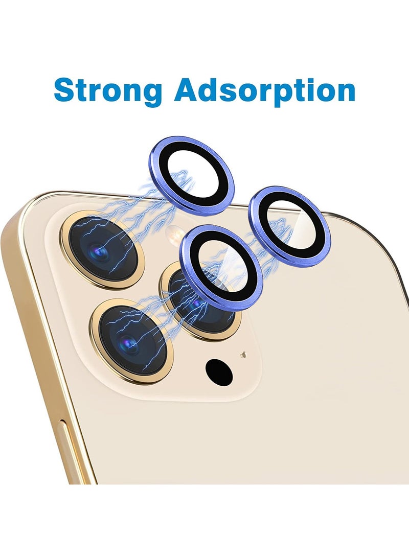 Wtech - Apple iPhone 15 Pro Max 2023 Premium Camera Lens Film Protector Shield (MLHICR) - Clear/Blue - Image 1