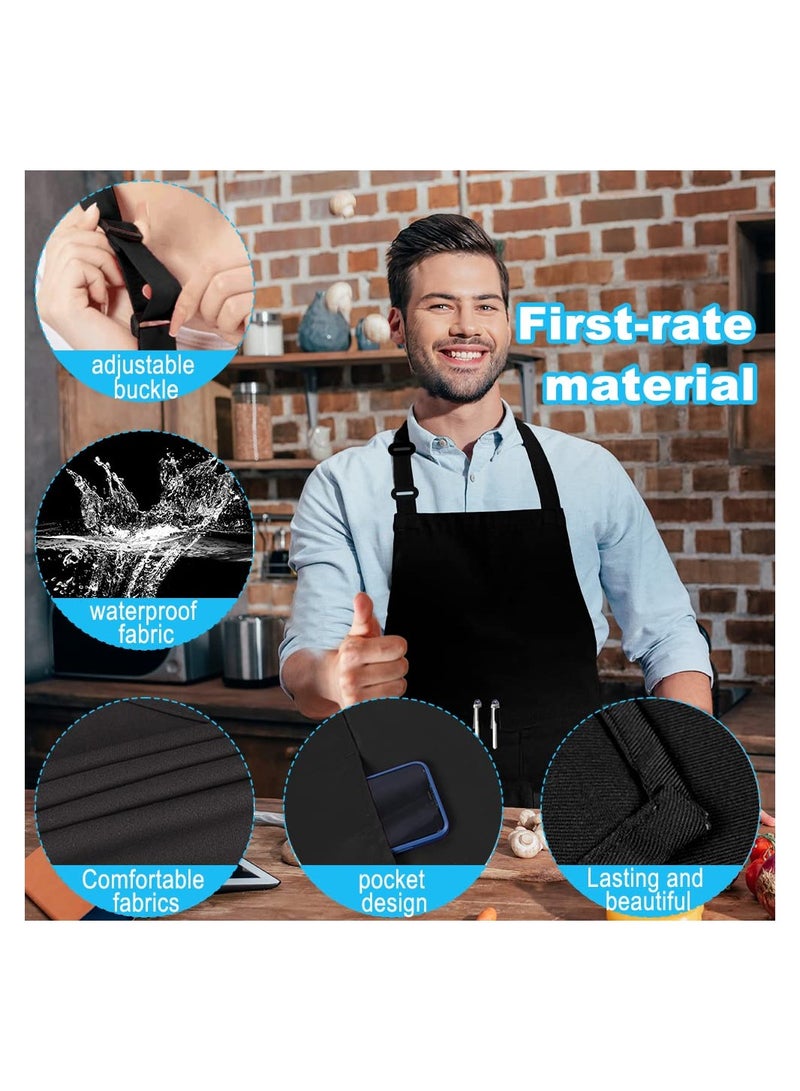 SYOSI مئزر الطهاة للرجال والنساء، مآزر بيبل سوداء عالية الجودة مقاومة للماء والزيت مئزر الطهاة مآزر بيبل صفراء مئزر المطبخ عالية الجودة مآزر بيبل احترافية لمهني الطهاة للطهي - Image 3