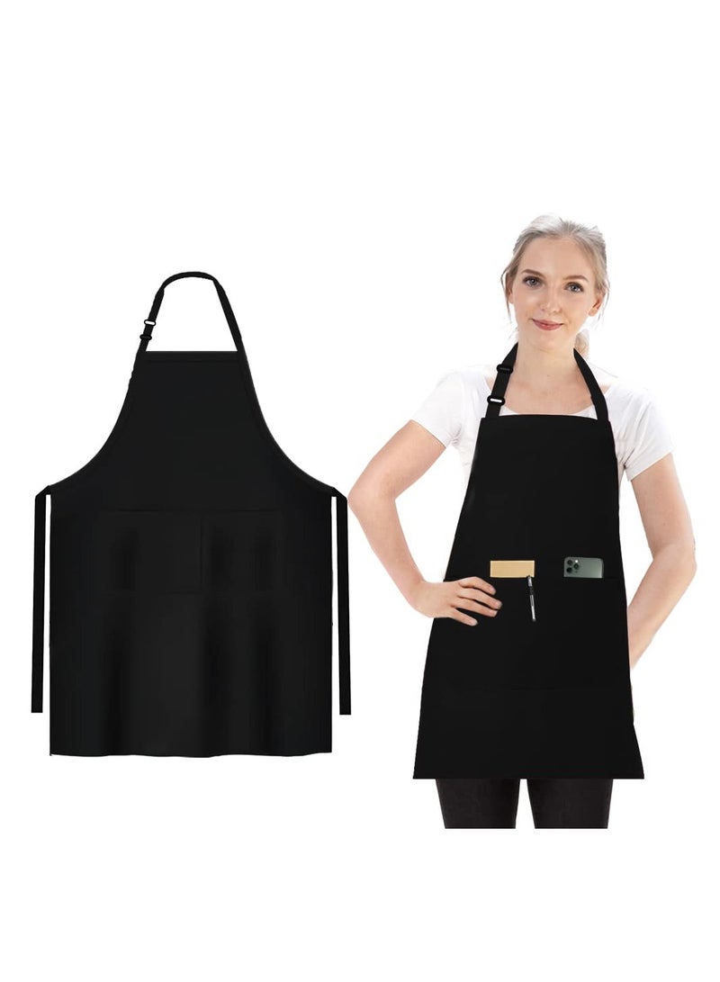 SYOSI مئزر الطهاة للرجال والنساء، مآزر بيبل سوداء عالية الجودة مقاومة للماء والزيت مئزر الطهاة مآزر بيبل صفراء مئزر المطبخ عالية الجودة مآزر بيبل احترافية لمهني الطهاة للطهي - Image 1