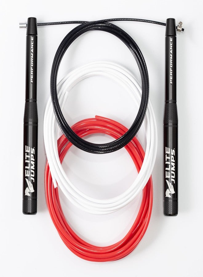 Elite Jumps Sports Performance Jump Rope Bundle - High Performance Speed Rope for Workouts - Aluminium 6.5" Long Handles - Skip Rope for Fitness Aerobic Exercise & Cardio Training - Image 1