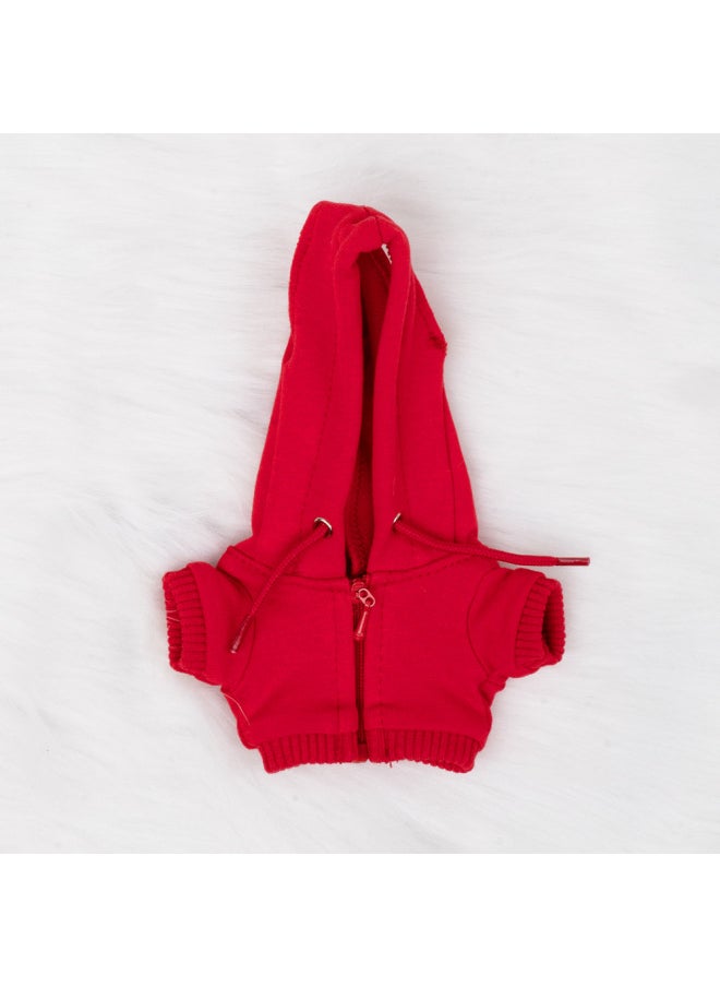 null - 17CM Labubu Labubu Macaron Clothes Doll Clothes Zipper Hole Hoodie Versatile Cute In Stock-Specifications:17cm Labubu For-Color:Red Zippered Hooded Sweatshirt - Image 1