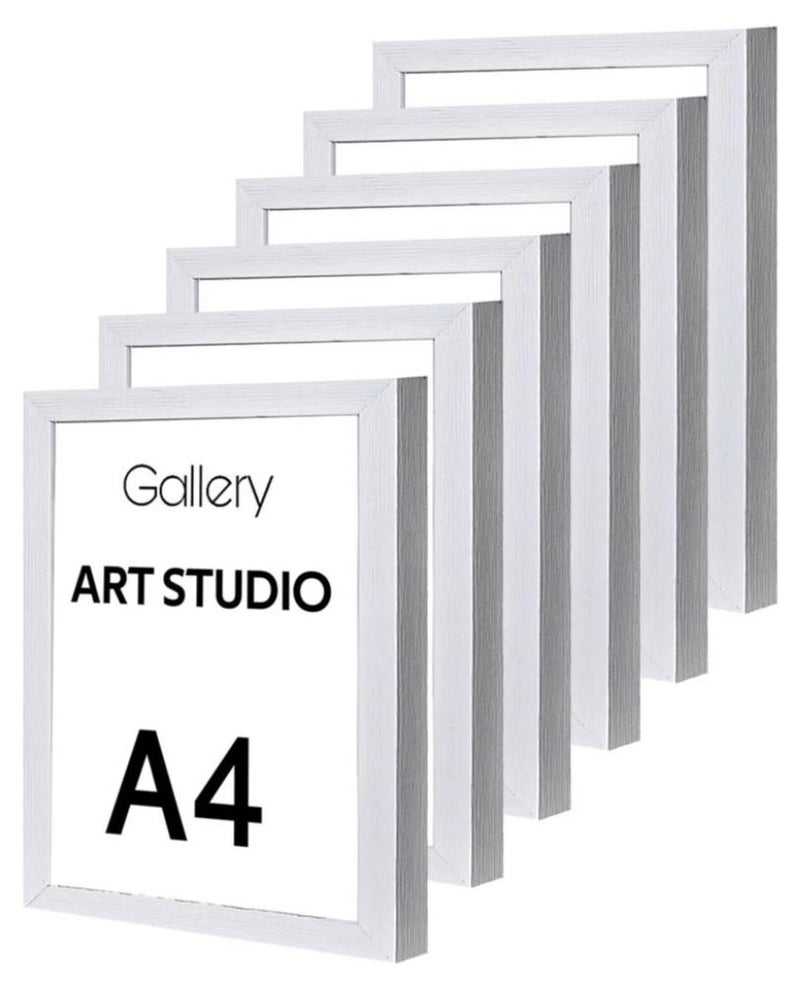 برواز صور حائط مقاس A4 مقاس 20x30 سم 6 قطع أبيض - Image 1