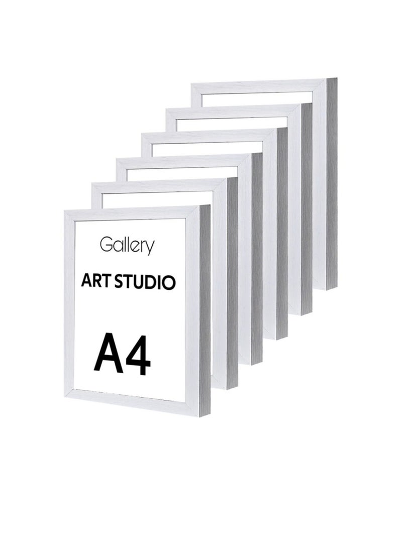 برواز صور حائط مقاس A4 مقاس 20x30 سم 6 قطع أبيض - Image 1