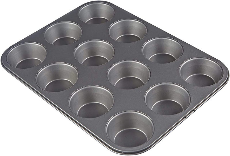 H H CREATION 12 Cup Muffin Pan NonStick Baking Pans Easy to Clean and Perfect for Making Jumbo Muffins Cup Cake Black - Image 2