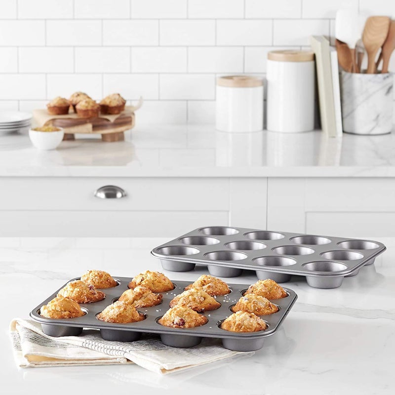 H H CREATION 12 Cup Muffin Pan NonStick Baking Pans Easy to Clean and Perfect for Making Jumbo Muffins Cup Cake Black - Image 3