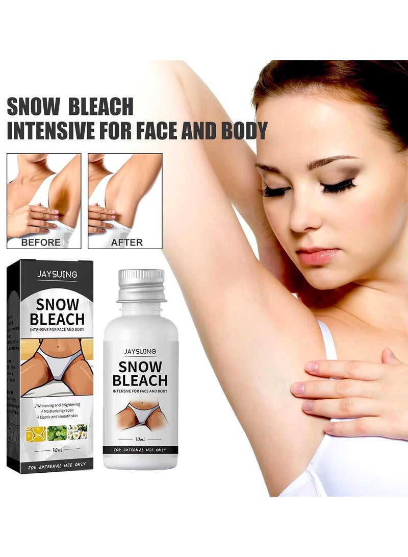 Jaysuing Herbs Beauty Face and Body Whitening Snow Bleach Cream Fast Bleaching Brighten Inner Thigh Cream Bleach For Intimate Areas Men and Women-30ml - Image 1