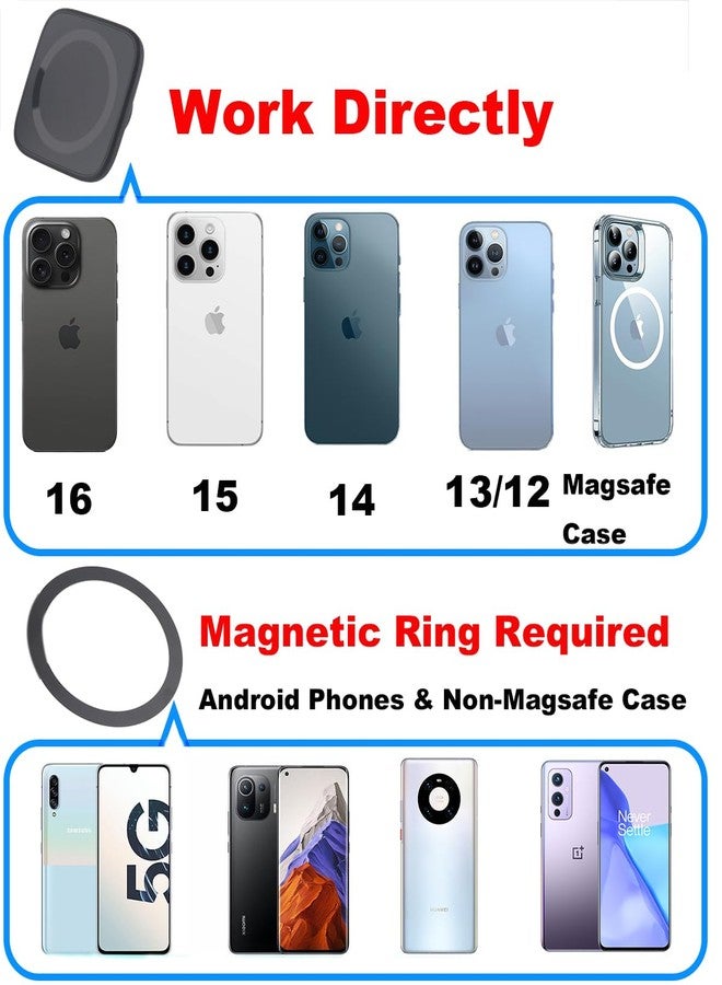 Rigdance 17mm Magnetic Phone Mount Base for MagSafe 0.67" Ball Socket, Replacement Phone Car Mount Accessory (Simple Square Design) - Image 5