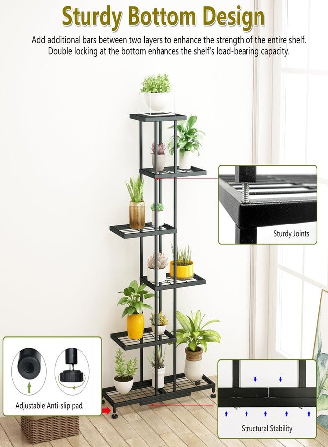 Twhep Metal Plant Stand, 6 Tier 12 Potted, Upgrade Multiple Plant Rack Shelf Organizer, Indoor Planter Display Shelving Unit for Patio Garden Corner Balcony Living Room - Image 2